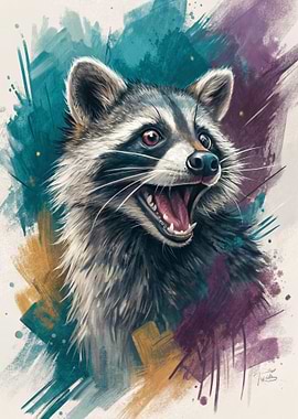 Expressive Raccoon Portrait