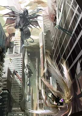 Angels and Demons in Cityscape