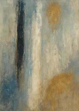 Abstract Blue and Gold Painting