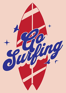 Go Surfing Surfboard Graphic