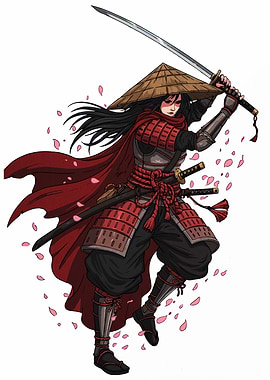 Female Samurai Warrior with Katana