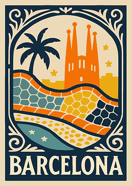 Barcelona Travel Poster