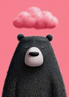 Dreamy Bear with Pink Cloud