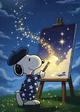 Snoopy Artist Painting Night