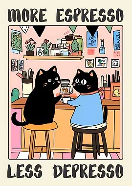 More Espresso, Less Depresso Cats