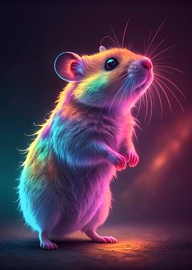 Rainbow Hamster Portrait