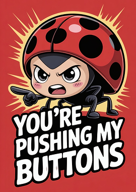 You're Pushing My Buttons Angry Ladybug Cartoon