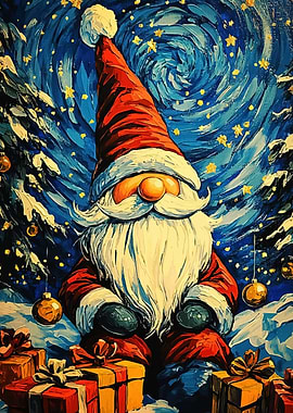 Christmas Gnome Gifts Painting
