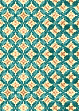 Seamless Teal and Orange Pattern