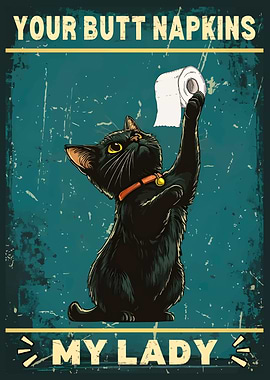 Your Butt Napkins My Lady Black Cat