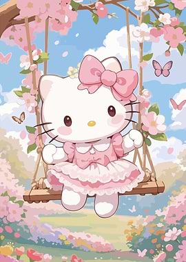 Hello Kitty on a Swing