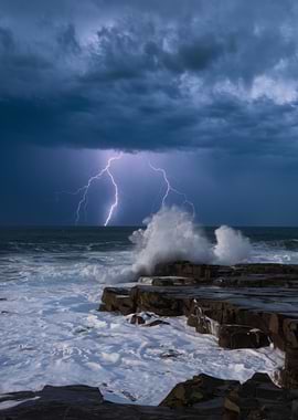 Ocean Lightning Storm