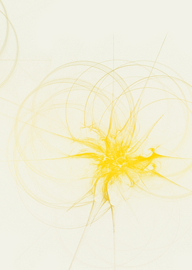 Abstract Yellow Burst with Circular Lines