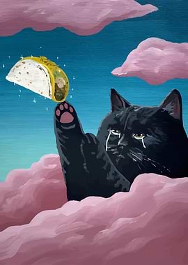 Crying Cat Reaching for Taco