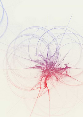 Abstract Red and Blue Fractal Design