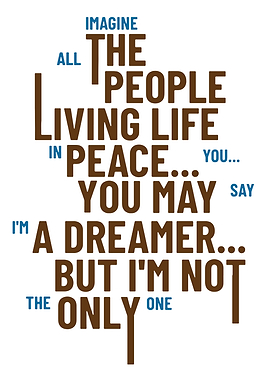 Imagine Peace Text Art