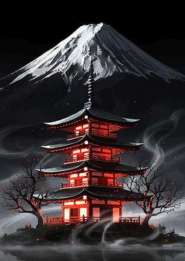 Japanese Pagoda Mount Fuji