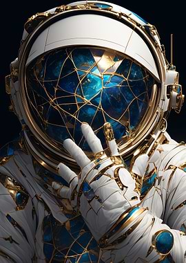 Astronaut with Peace Sign