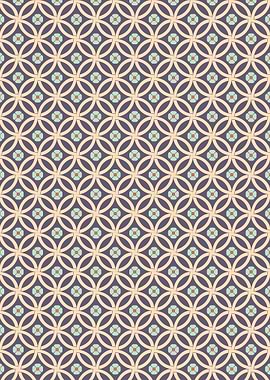 Geometric Floral Pattern on Dark Background