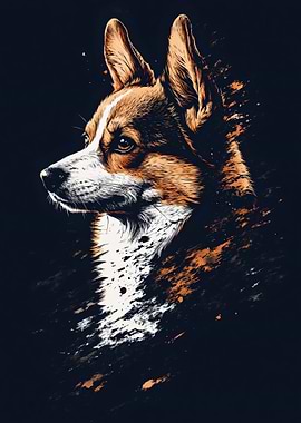 Corgi Dog Portrait