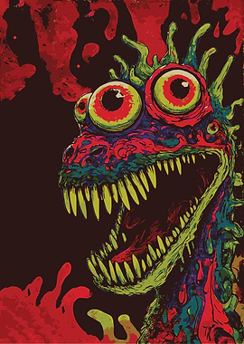 Colorful Monster with Big Eyes