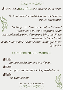 Allah is the Light Text Art