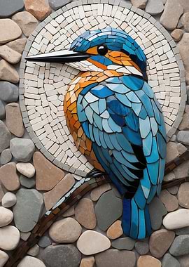 Kingfisher mosaic art