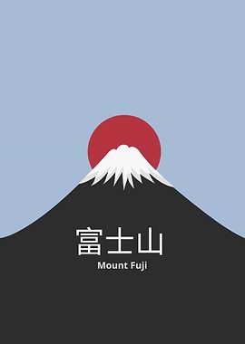 Minimalist Mount Fuji Illustration