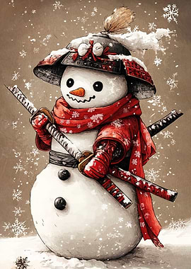 Samurai Snowman with Katana
