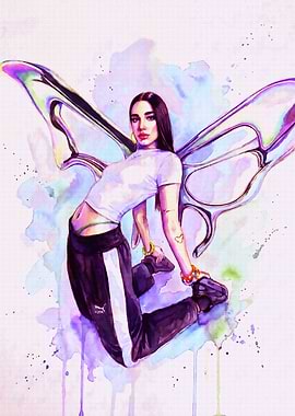 Dua Lipa Fairy Watercolor