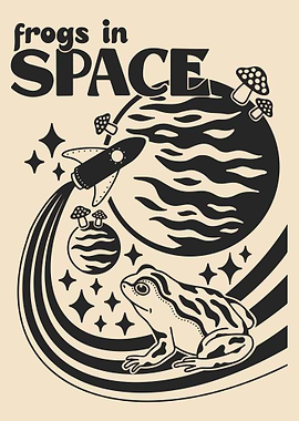 Frogs in Space Illustration
