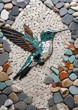 Hummingbird Stone Mosaic Art