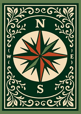 Vintage Compass Rose Illustration