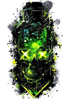 Skull Potion Bottle Digital Art