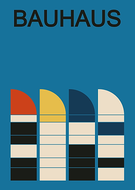 Bauhaus Abstract Geometric Art Poster