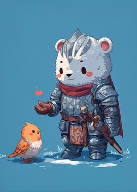 Bear Knight and Bird Friendship