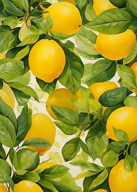 Lemon and Leaves Pattern