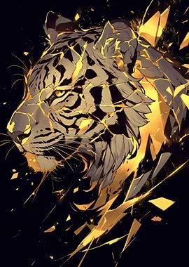 Golden Tiger Digital Art