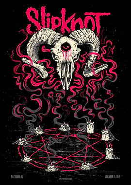 Slipknot Poster with Skull and Candles