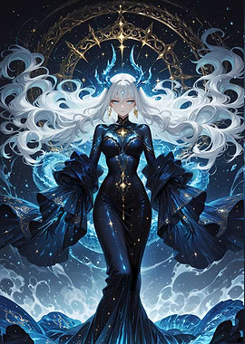 Celestial Queen in Starry Gown