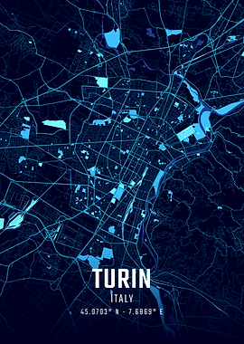 Turin Midnight City Map
