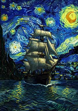 Starry Night Ship