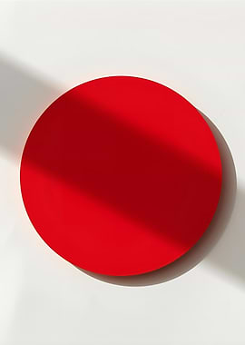 Red Circle on White Background Japan