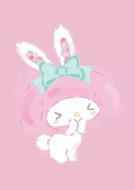 My Melody Illustration on Pink Background