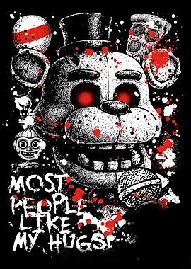 Creepy Animatronic Bear with Red Splatters