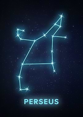Perseus Constellation on Starry Night Sky