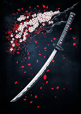 Katana and Cherry Blossoms