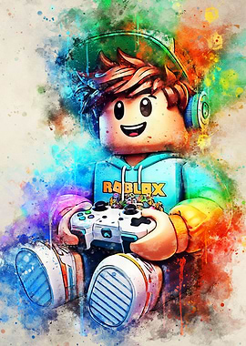 Roblox Gamer Watercolor Art