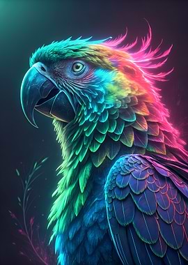 Colorful Parrot Portrait