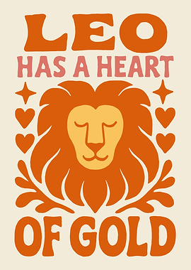 Leo Heart of Gold Zodiac Sign